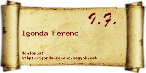 Igonda Ferenc névjegykártya