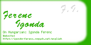 ferenc igonda business card